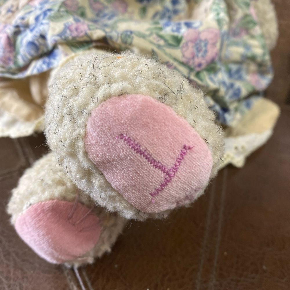 Vintage Enesco Floppy Tompkins Easter Bunny Rabbit Rag Cloth Doll 23” Handmade - Picture 5 of 10